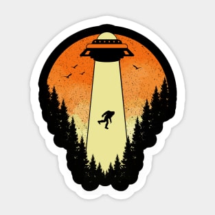 Bigfoot Ufo Abduction Sticker